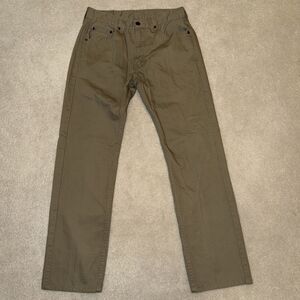 Levis 505 Jeans Mens 30x30 Khaki Tan Denim Pants Red Tab Straight Leg